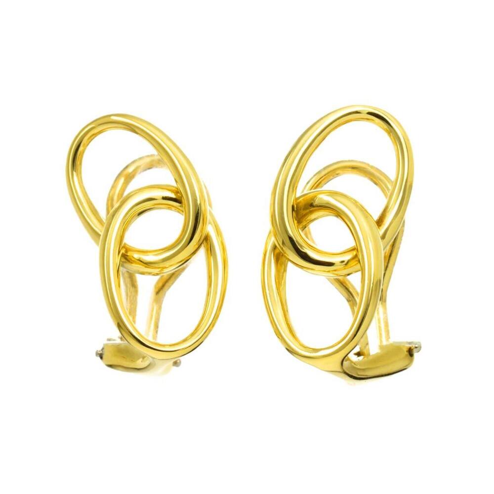 Tiffany & Co. Double Loop Earrings, 18K Yellow Gold (750), Clip-on Earrings